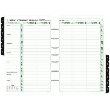 Vertical Column 2-Page-Per-Week Diary Refill with Storage Set