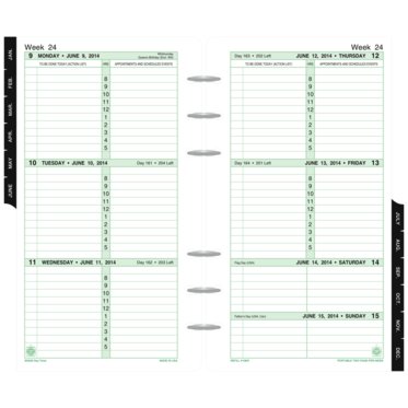 Original 2-Page-Per-Week Diary Refill with Storage Set