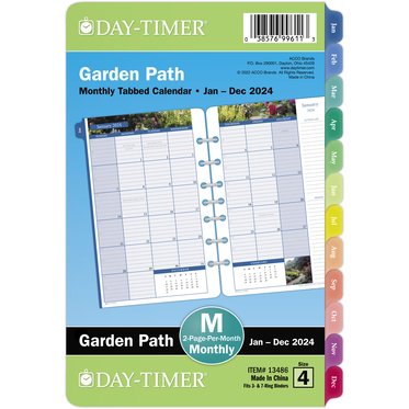Garden Path 2-Page-Per-Month Monthly Tabbed Calendars