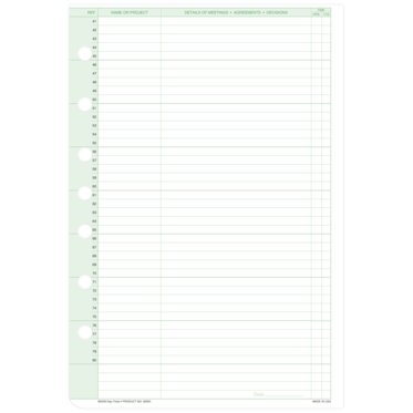 Desk Size - Reference Diary Add-In Sheets