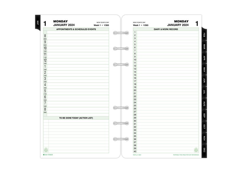 Daytimer UK Diary Refills Reference 2 Page Per Day Diary Refill Daytimer uk diary refills reference 2 page per day diary refill